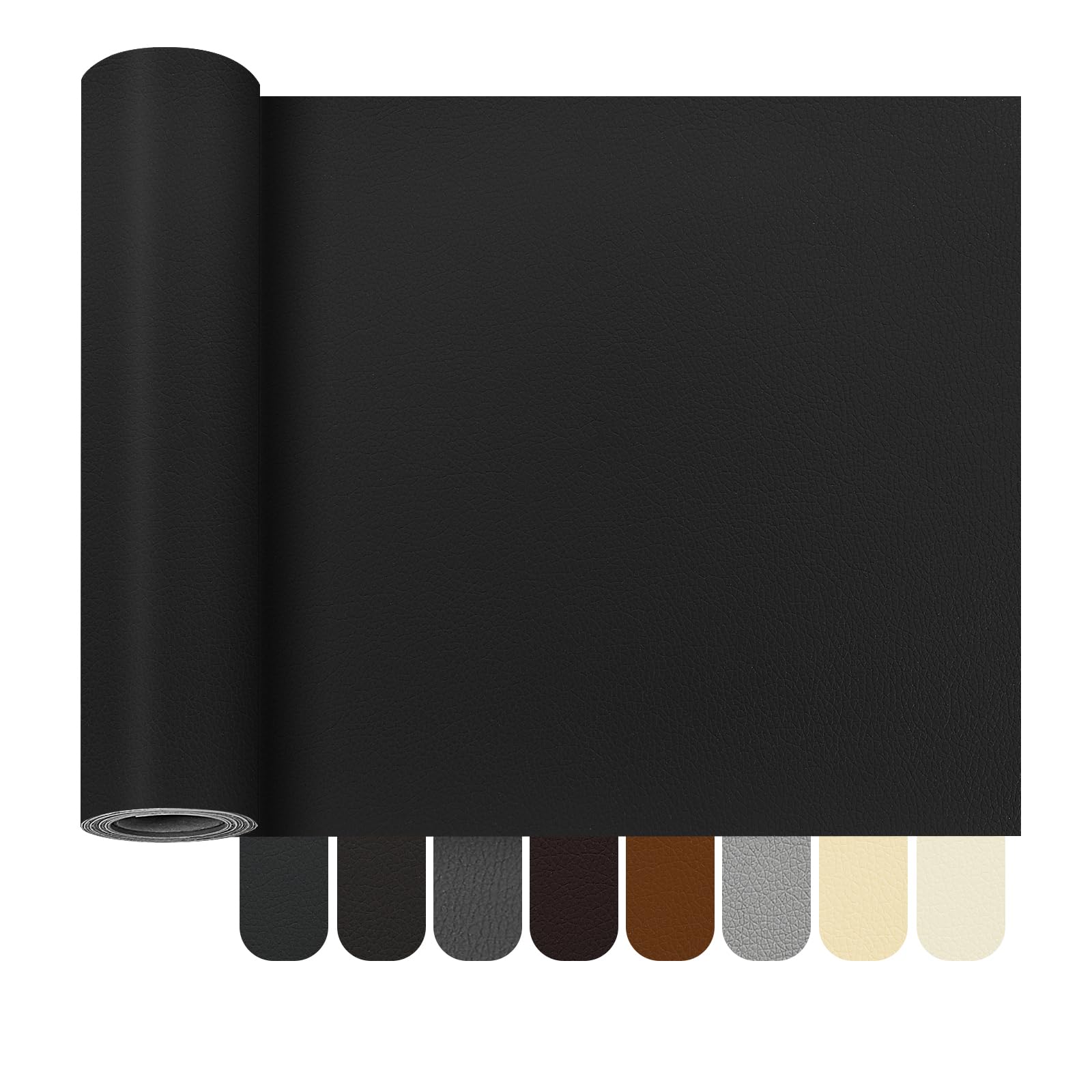 OcePor Self Adhesive Leather Repair Patch, 16 x 60 inch Leather Repair Tape, Leather Patches for Furniture, Vinyl Leather Repair Kit for Couches, Boat Seats, Furniture, Cars(Black)
