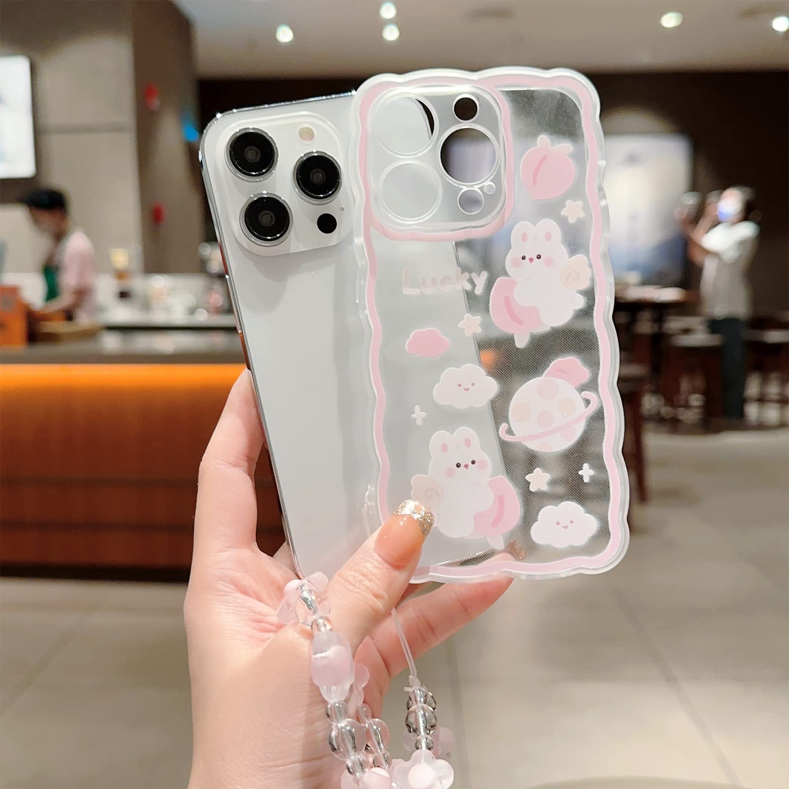 ZSYTZL Compatible with iPhone 11 Pro Case Clear Cute Cartoon Peach