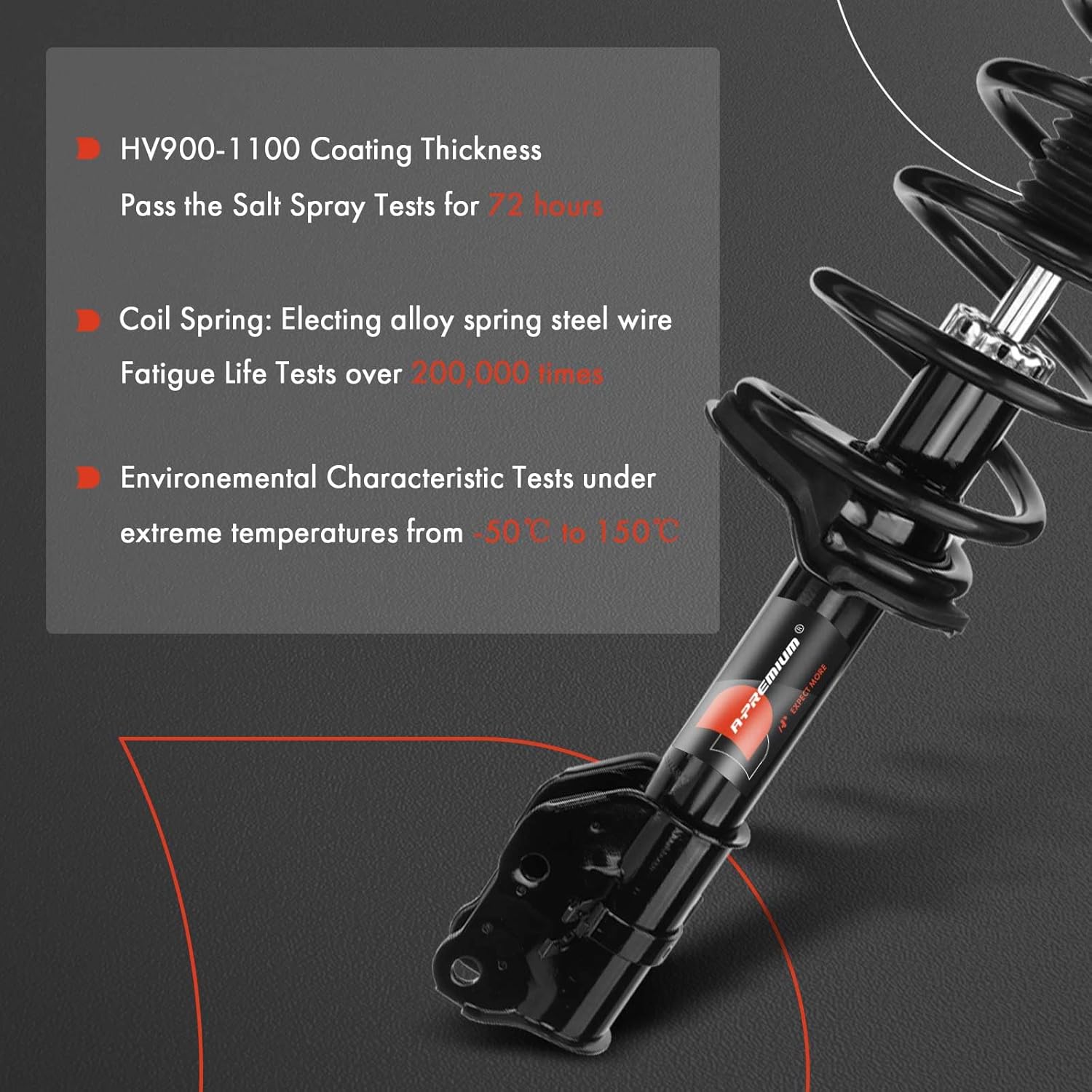 A-Premium Front Complete Struts Compatible with Mazda CX-7 2007-2012 - 2x Replacement Suspension Shock Absorber with Coil Spring Assembly