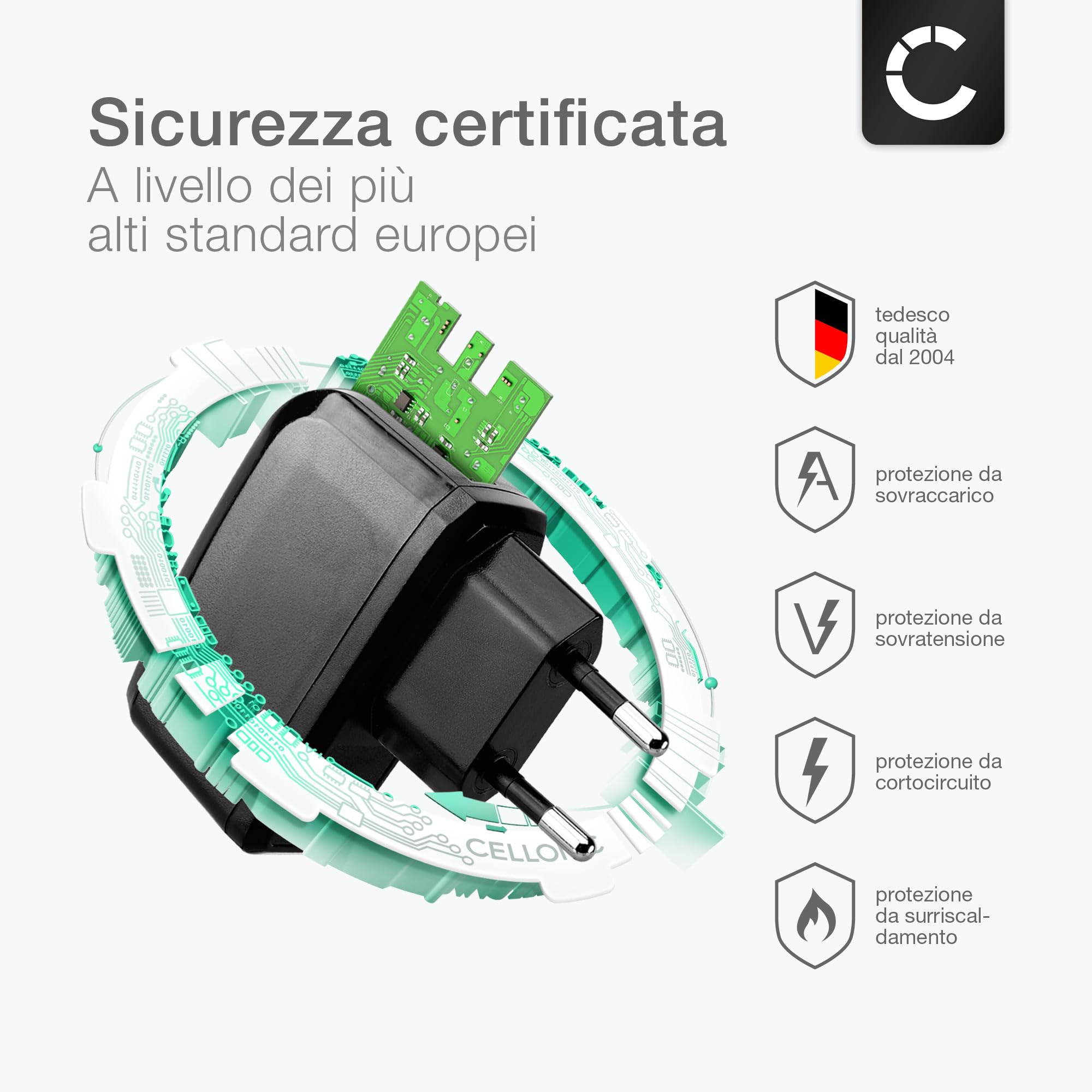 Alimentatore MyVolts 5V Con Spina Italiana Compatibile Con Tablet Ainol Q88 Android Kids – Caricabatteria Con Protezioni Di Sicurezza - 4