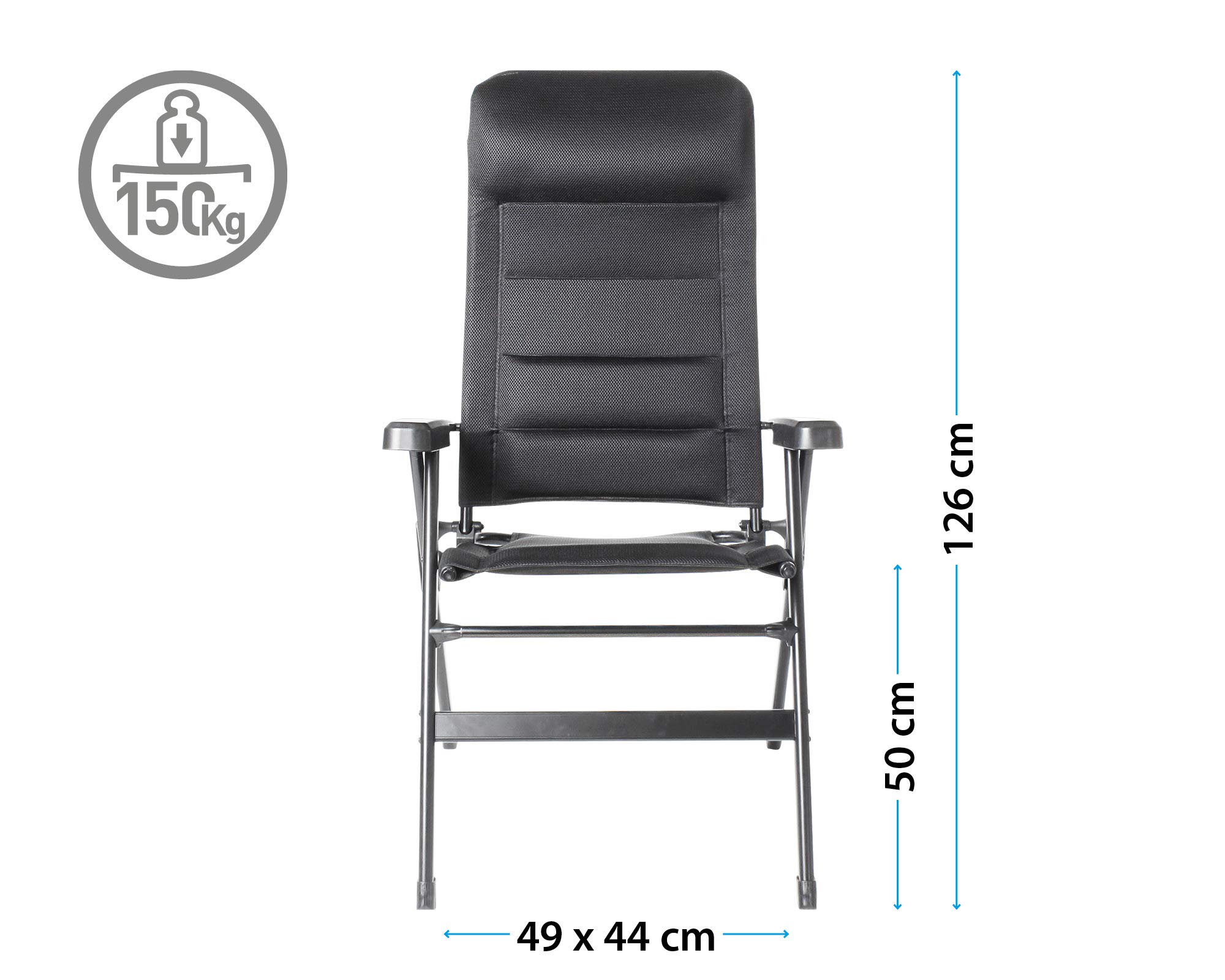 Brunner Aravel 3D Ergonomiczne krzesło kempingowe, L, Czarny