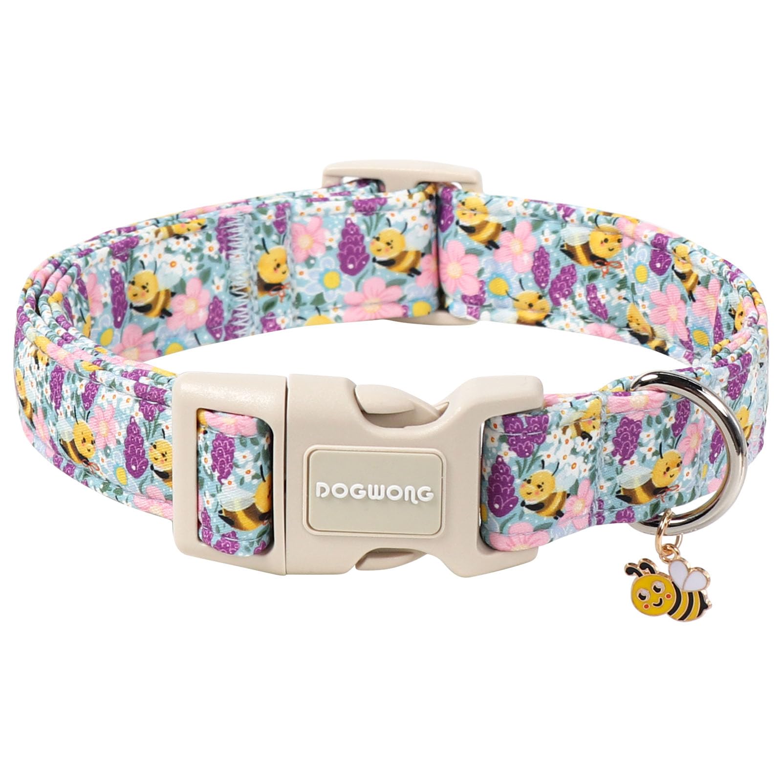 DOGWONG Ducky Pattern Cute Collar, Spring Summer Female Male Collars Pets Gift Adjustable Heavy-Duty Duck Pet Collars for Small Dogs, Neck 11-16 inches — view 8