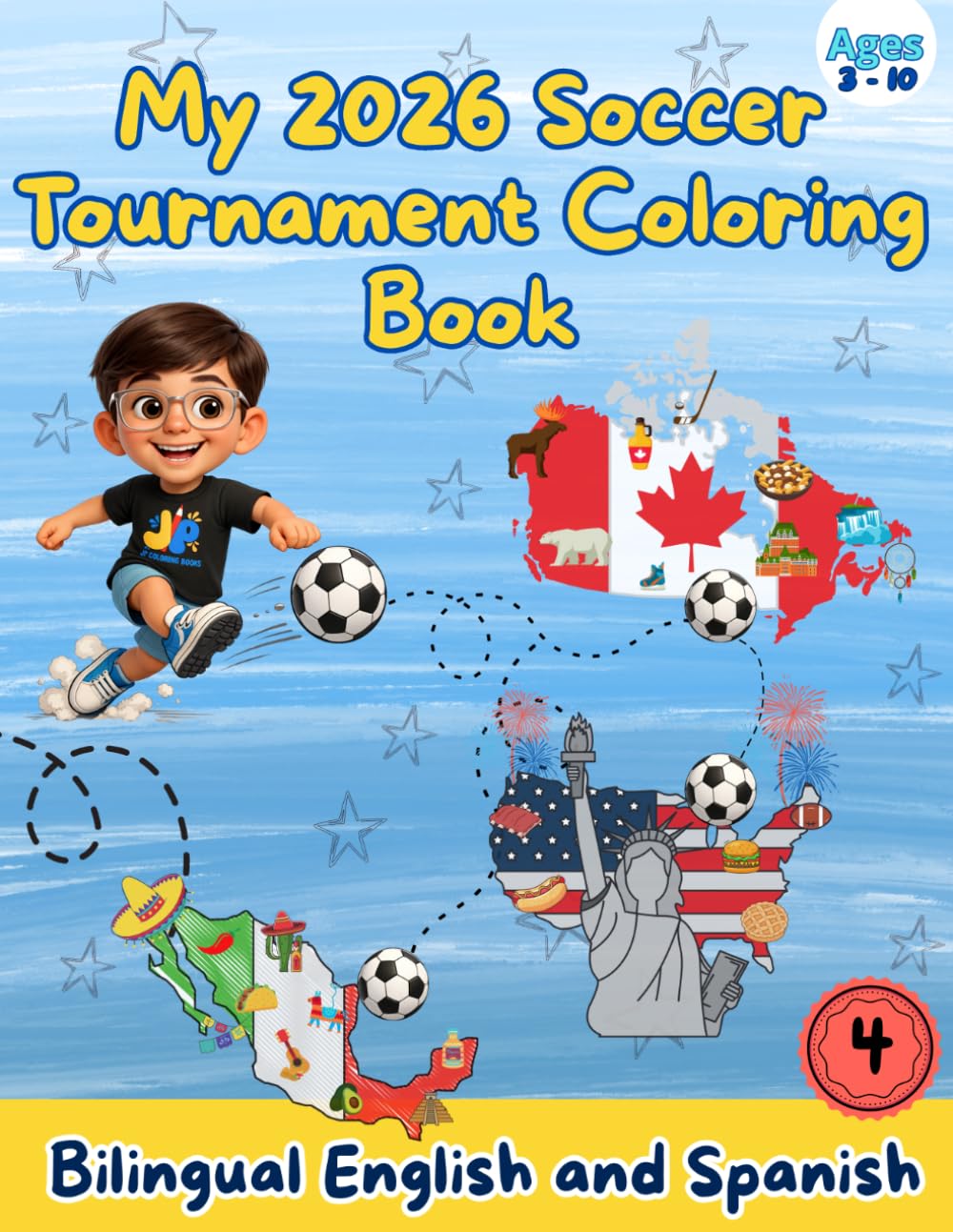 My 2026 Soccer Tournament: Coloring Book in English and Spanish