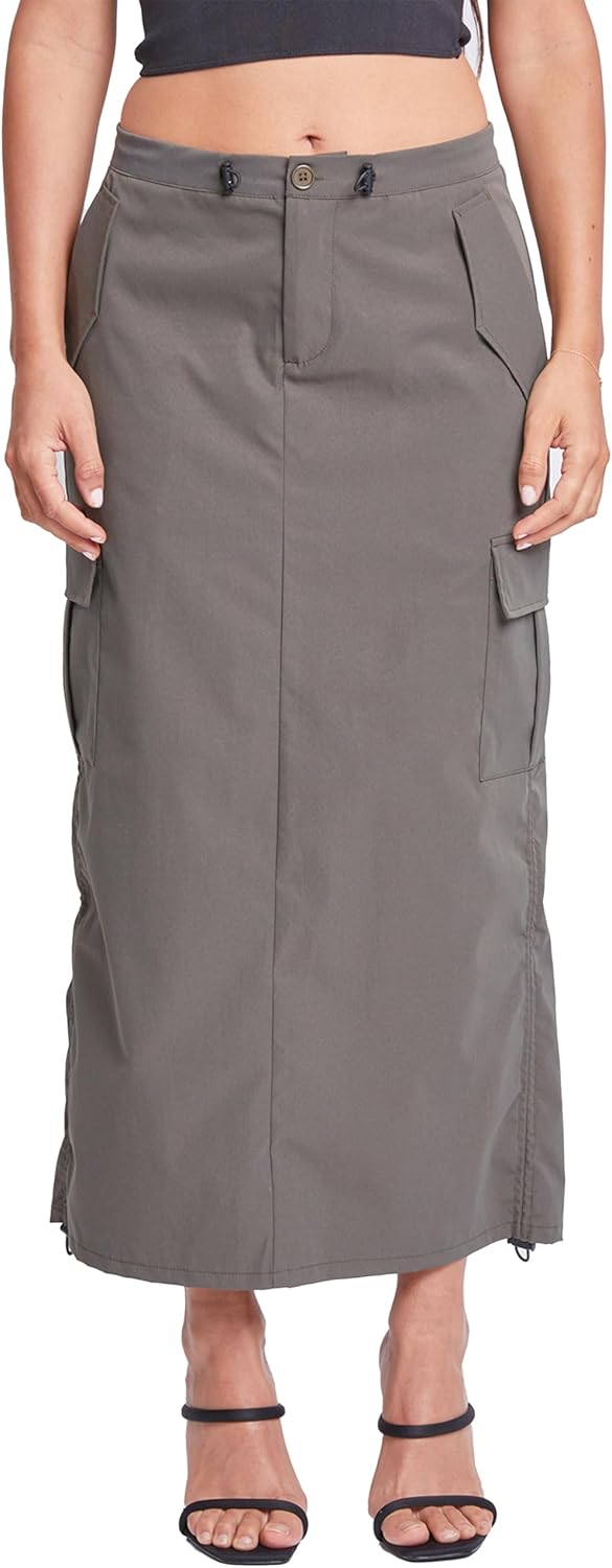 YMI Jeans Women's Midi Cargo Parachute Skirt