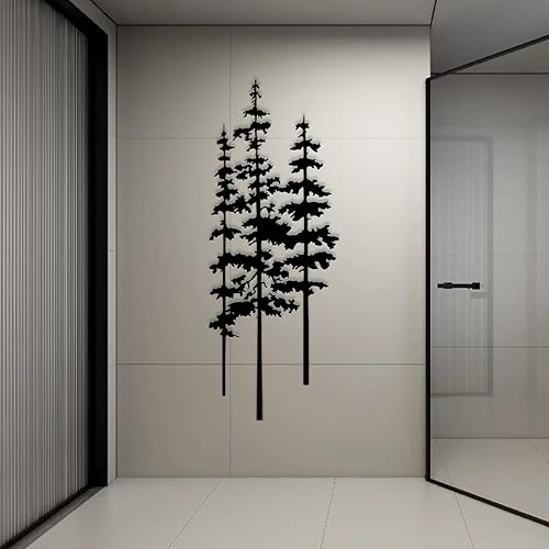 Miniatura 5 de Arte de pared de metal de pino, arte de pino metálico, arte de pared de árbol de metal, decoración de árbol extragrande, decoración de pared de