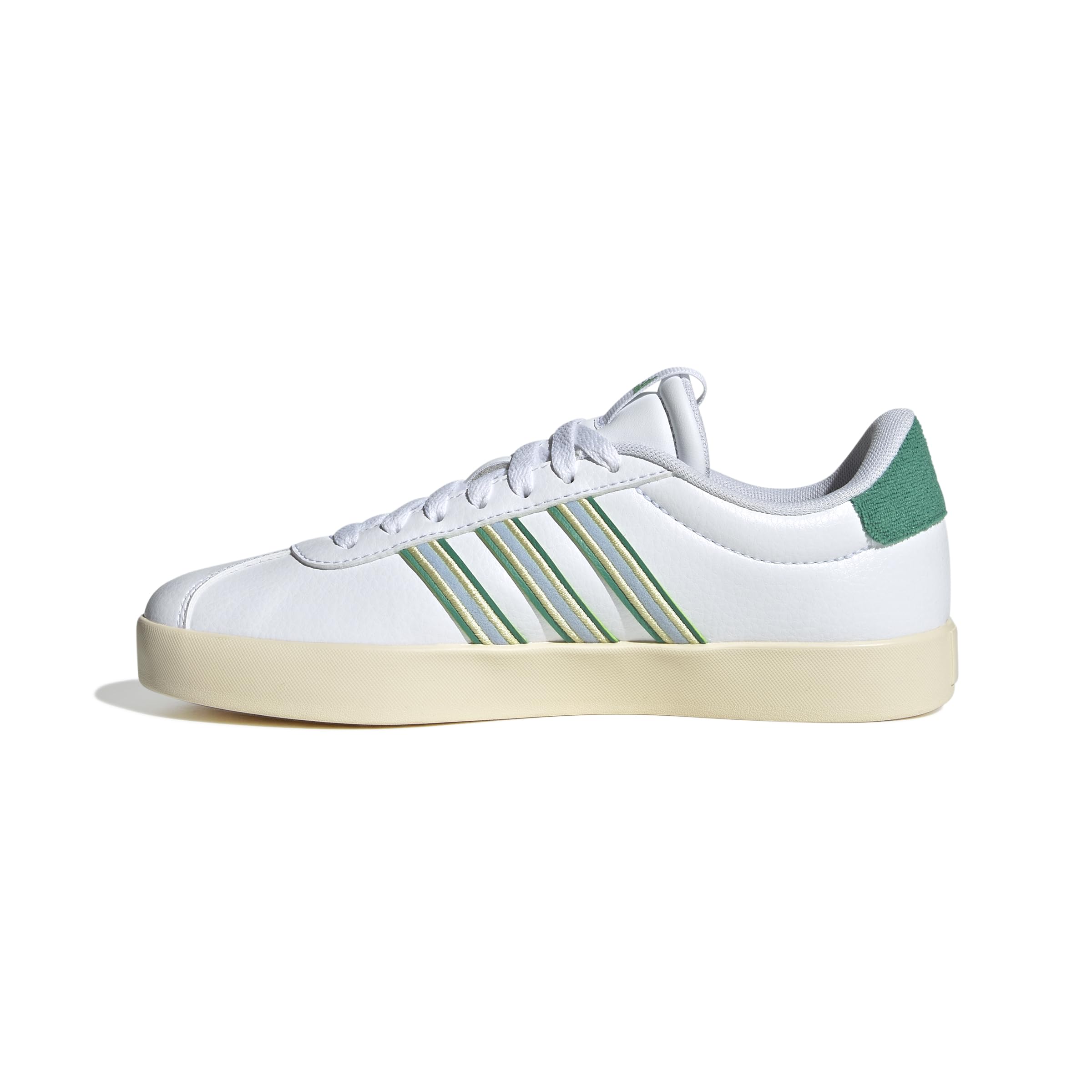 adidas Women's VL Court 3.0 Shoe 9.5 White/Blue/Semi Court Green
