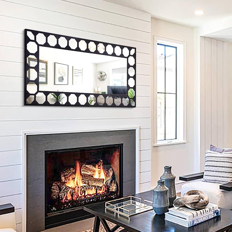 Amazon.com: Chende 24''x47'' Black Mirror for Living Room