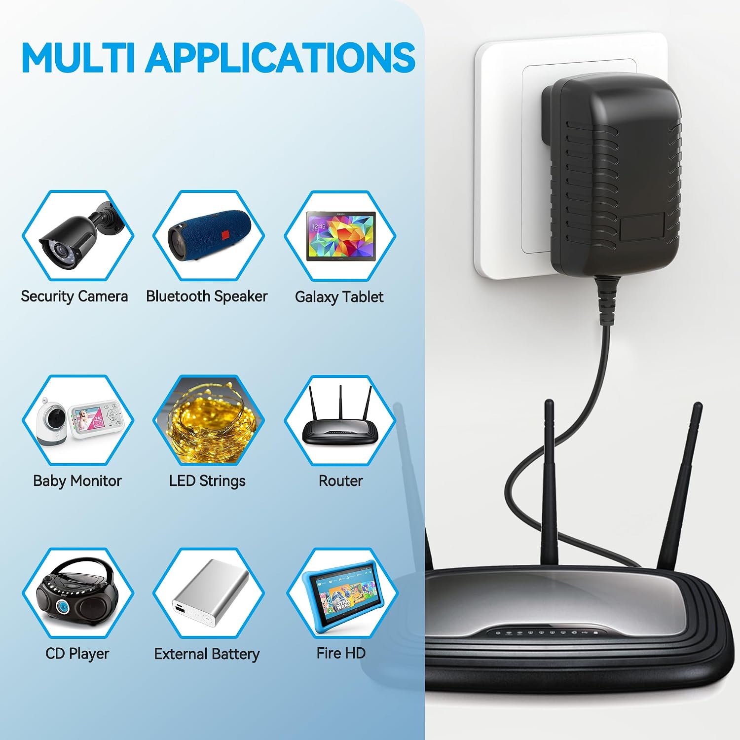 15V 1.5A DC 600mA 0.6A Power Supply Adapter AC to DC Wall Charger 5.5mm x 2.5mm/2.1mm Center Positive