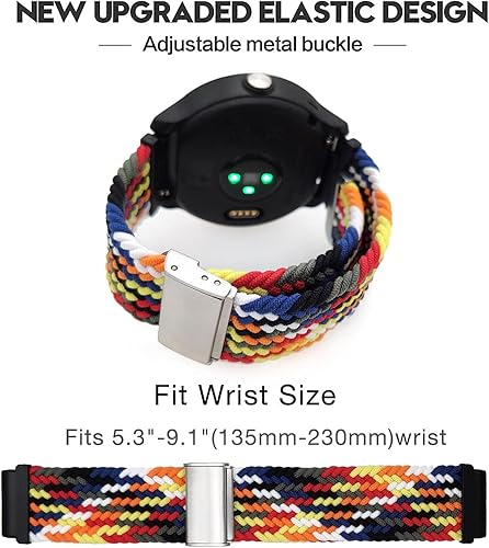 Miniatura 9 de Abanen Correa de reloj para Garmin Vivoactive 5Venu SqVenu 2 Plus, correa de nailon elástica suave de 0.787 pulgadas con cierre ajustable para