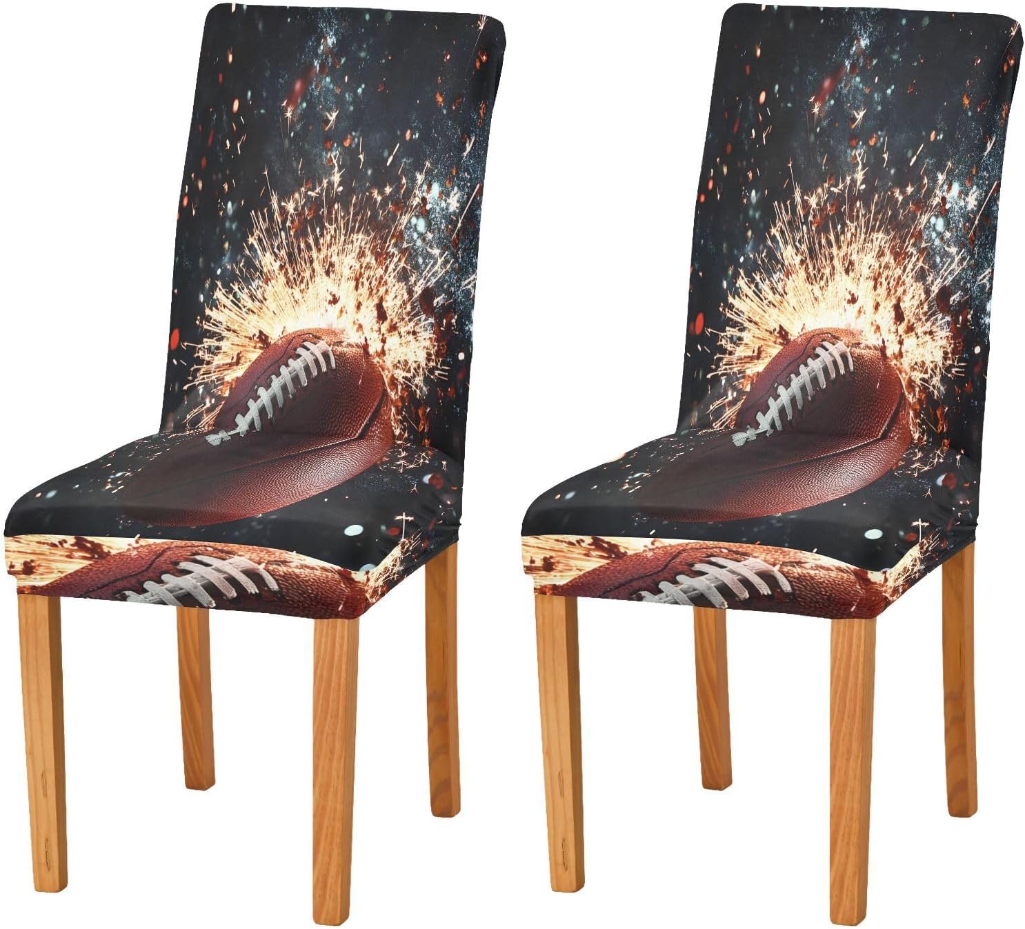 ALAZA Chair Covers for Dining Room, Football Stretch Chair Cover Sets Chair Protector Removable Washable for Ktichen Restaurant Hotel