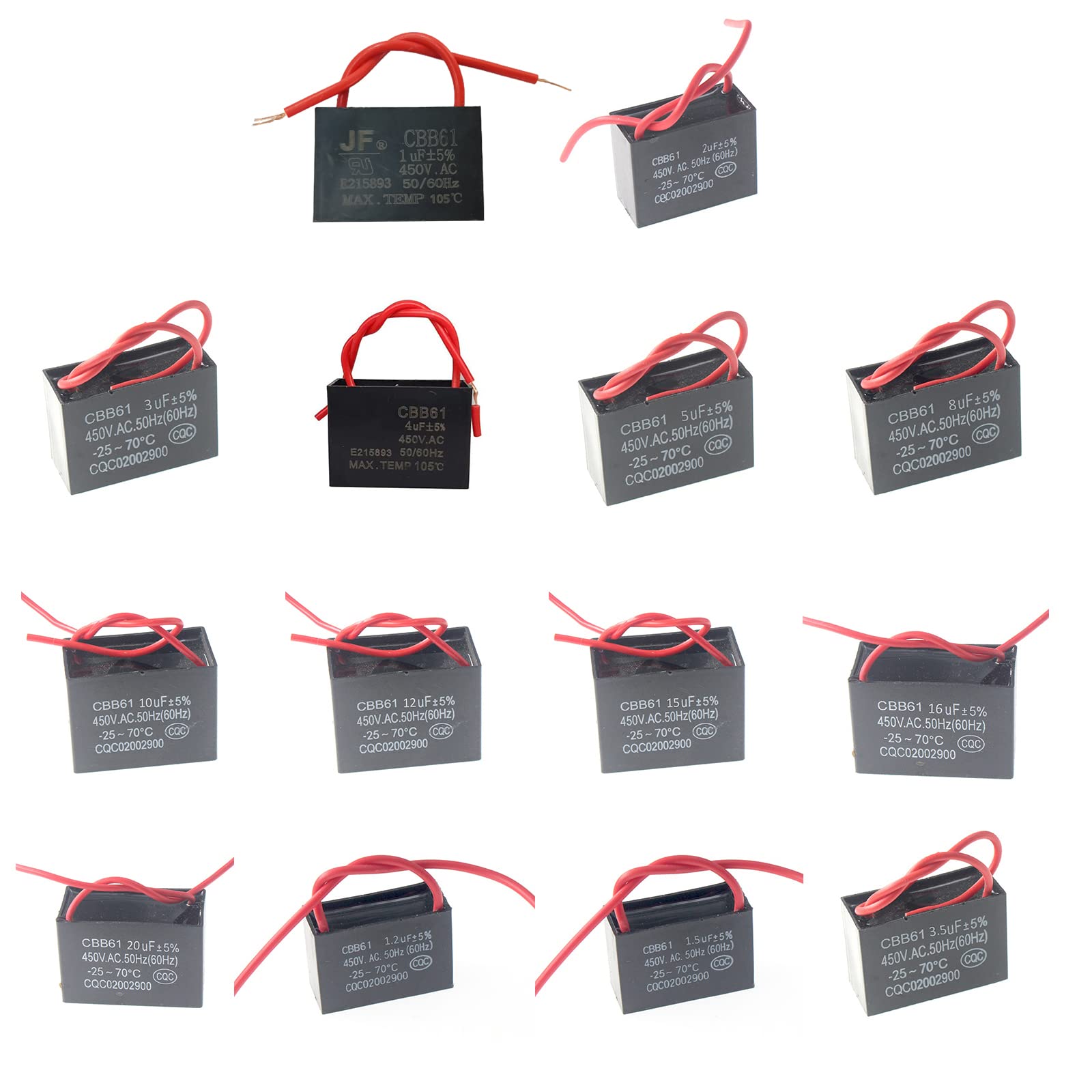 Huaqgu Condensateur De Démarrage De Ventilateur, Condensateur De