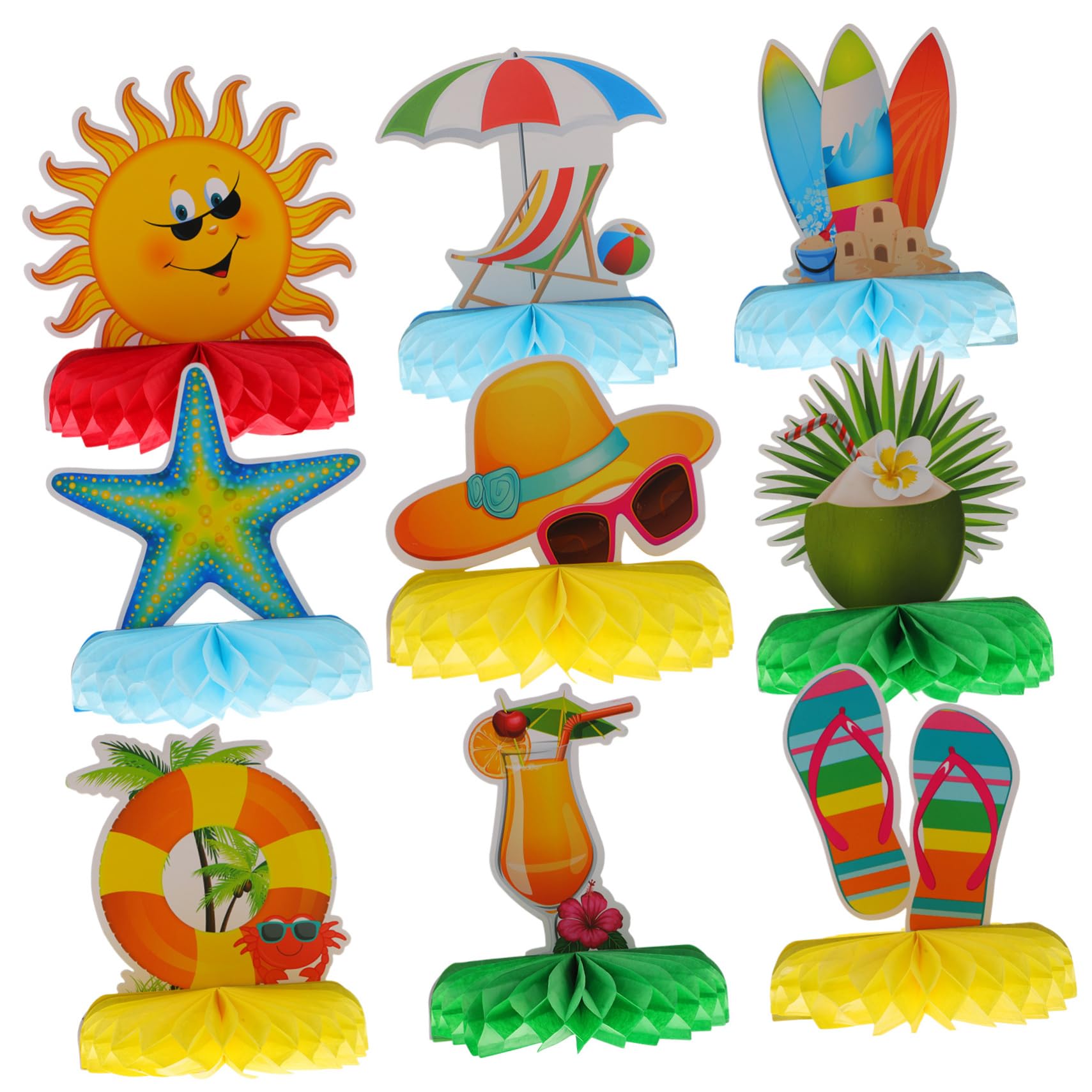 27stücke Teiliges Hawaii Party Dekorationsset Kreative Papier-honigwaben Ornamente Für Tischdekoration Für Strandpartys Und Sommerfeiern Farbenfrohe Tischaccessoires