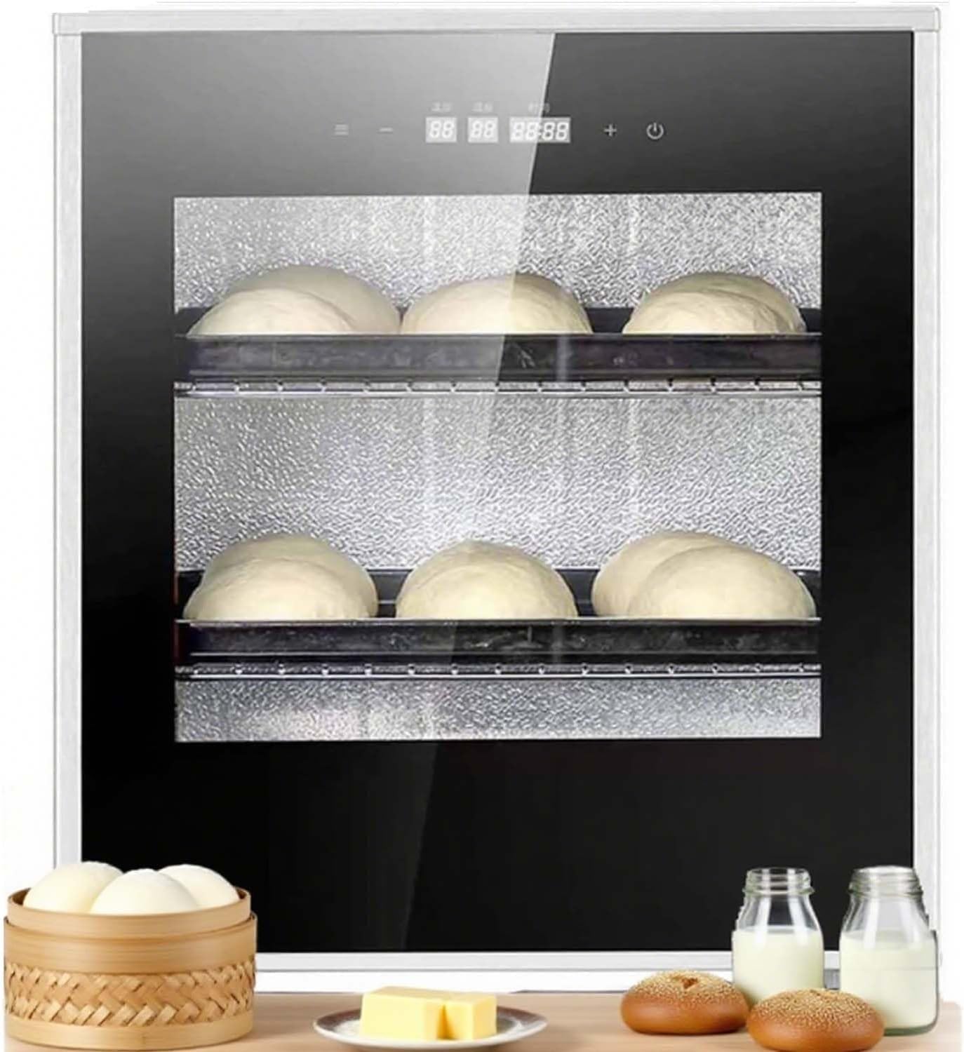 Electric Bread Proofing Box, 40L Electric Dough Proofer, Home Bread Proof Machine with 20 ℃ ~50℃ Temperature, 1 min ~ 24h Timing and 60～90% RH Humidity Control, Compact Fermentation Incubator