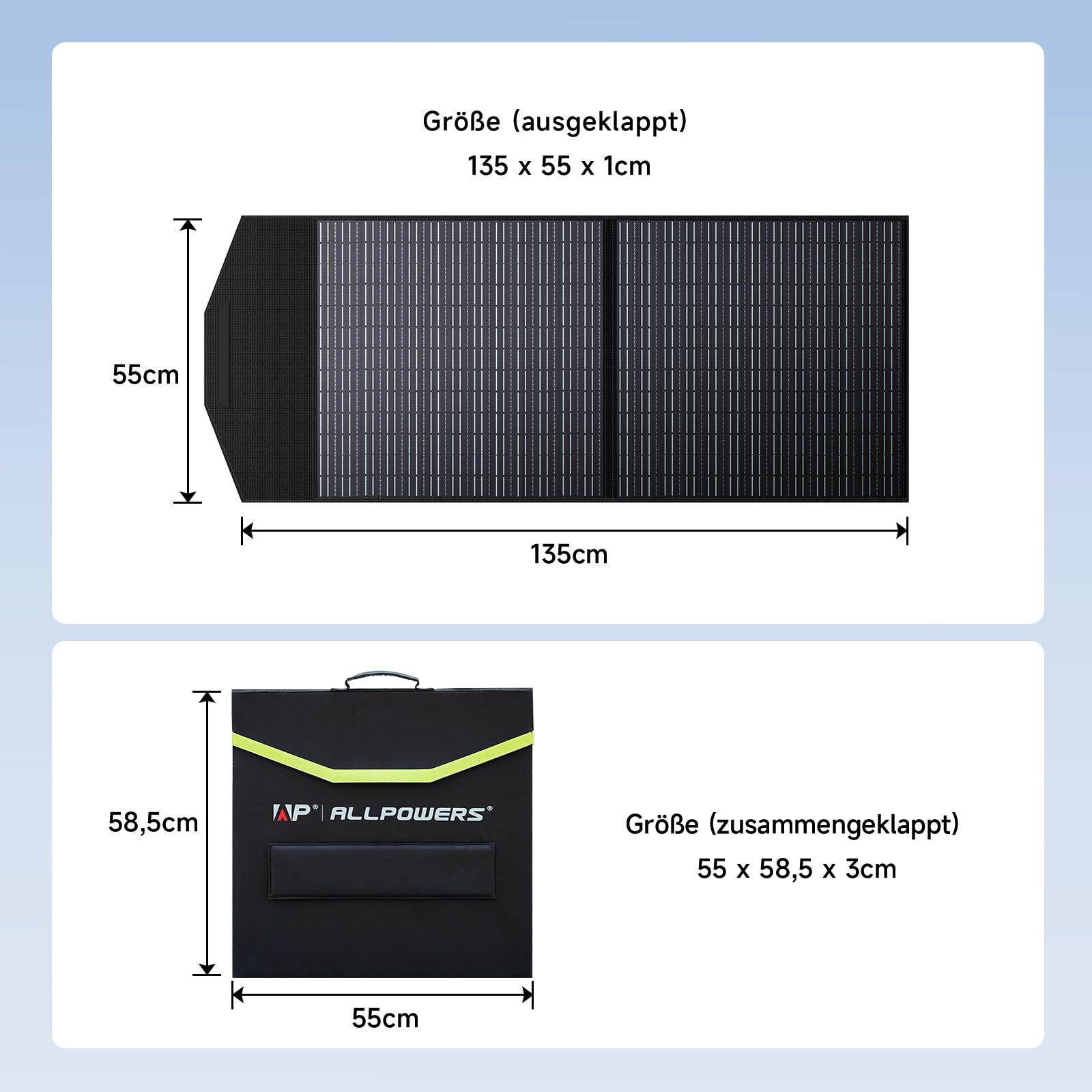 ALLPOWERS 100W Pannello Solare Pieghevole, Caricatore Solare Pieghevole con uUscita MC-4(20A) per Generatore Solare, Centrale Elettrica Portatile, Laptop, Campeggio, Outdoor, Camper, Roulotte