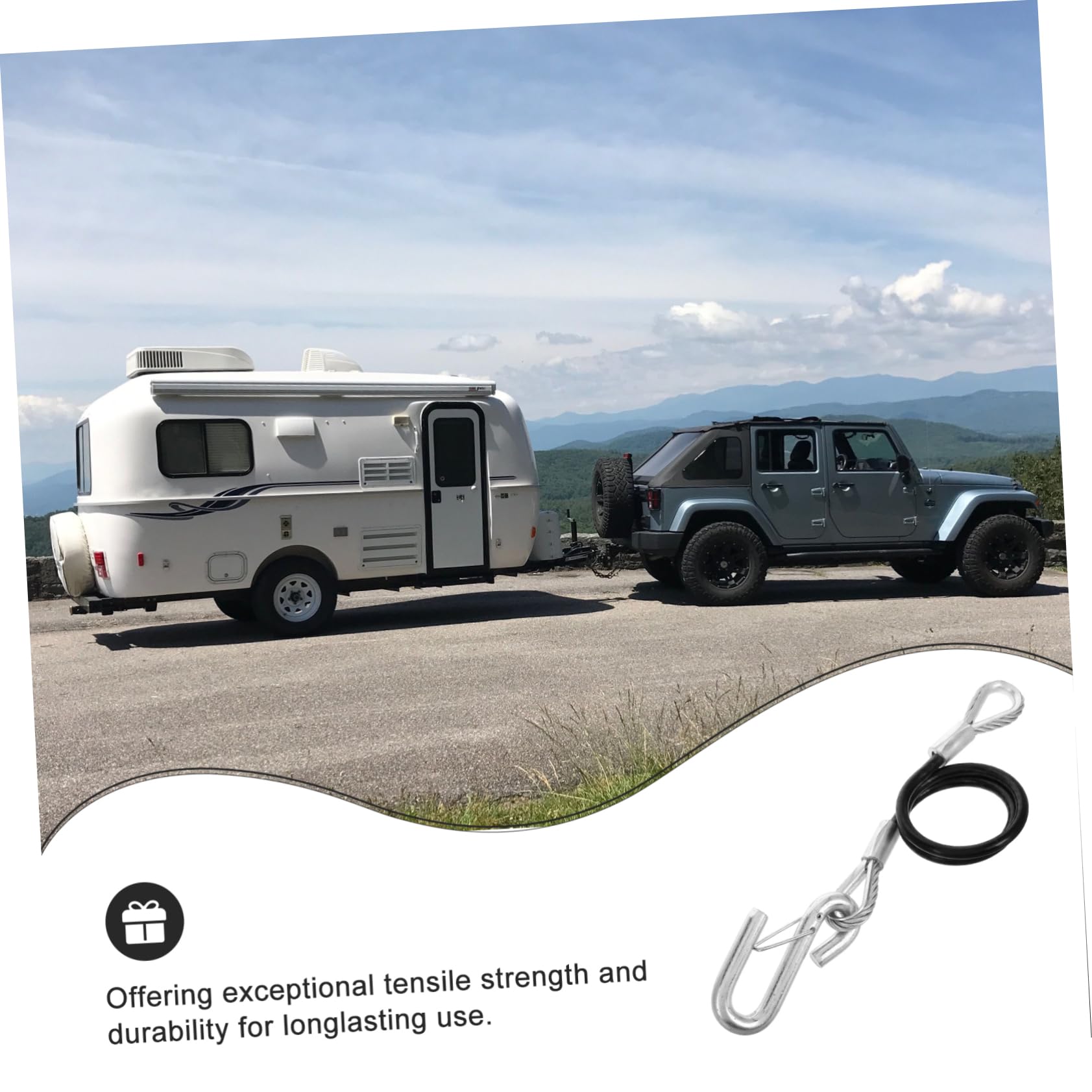 Trailer Sicherheitsseil mit Haken Einsetzbare Abschleppseile für Anhänger Trucks Suvs und Atvs Einfache Installation Strapazierfähiges Stahlseil