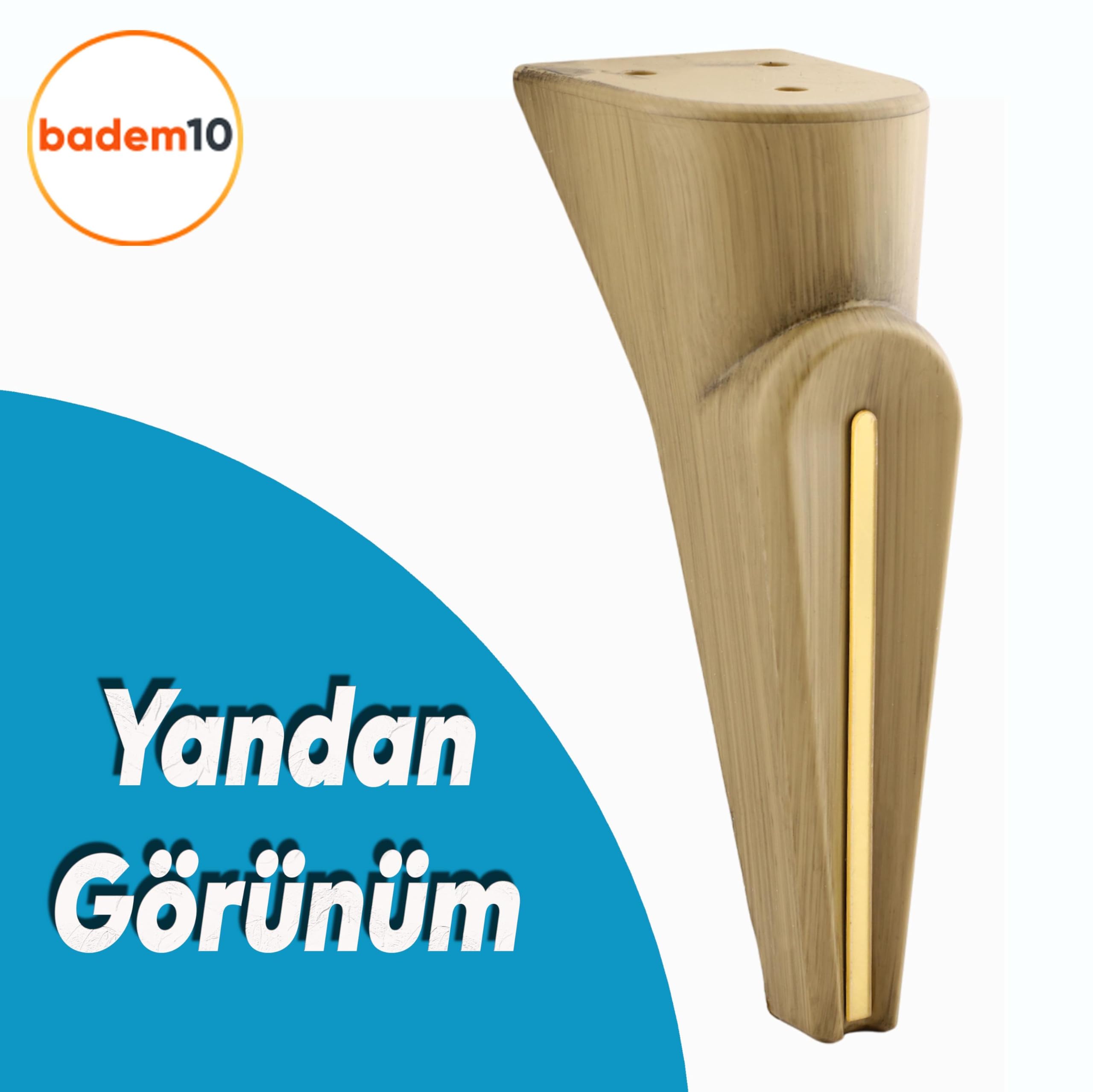 (4 ADET) Nota Açık Ceviz 19 Cm Mobilya Kanepe Tv Ünitesi Koltuk Ayağı Ayakları Ahşap Desenli