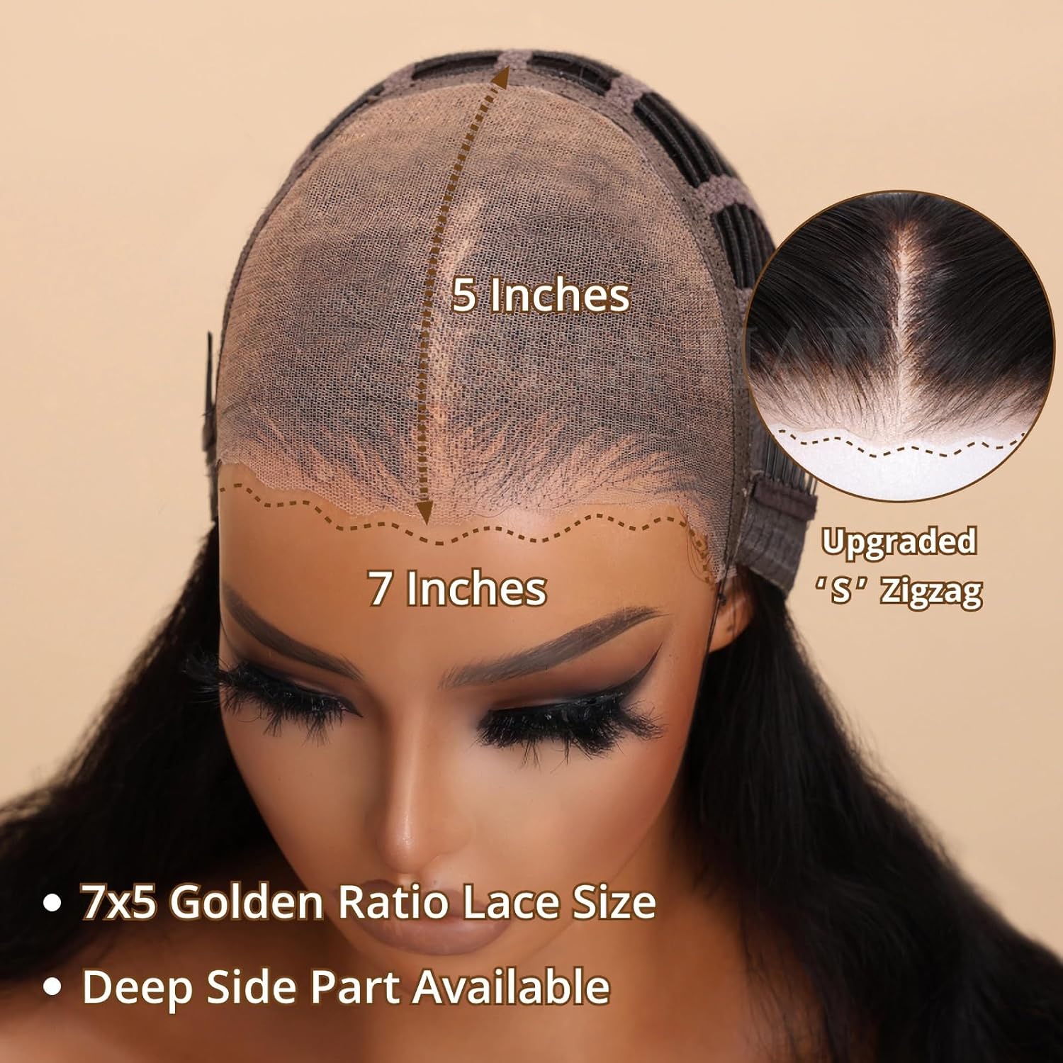 Julia Hair Bye Bye Knots Curly 4C Baby Hairs Lace Human Wig with Kinky Edges Hairline 7x5 Invisible Knots Pre Cut HD Lace Front Glueless Wig Pre Bleached Pre Plucked for Beginners 150% Density 18 Inch