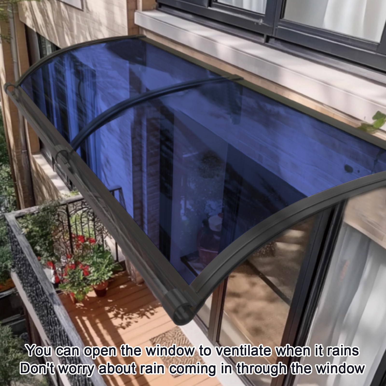 Modernes Polycarbonat-Vordach Für Haustüren - UV-Schutz, Regen- & Schneeschutz, Größe 100x200 Cm