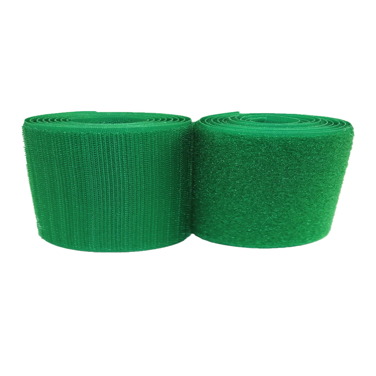 Hook and Loop Tape Sew On 50MM - Non-Adhesive Fastener Nylon Fabric Interlocking Tape for DIY Craft Sewing Fixing Cushions Clothes (Green, 2 Yard)