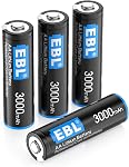 EBL 1.5V Lithium AA Batteries 12 Pack, 3000mAh Non-Rechargeable, Long-Lasting Double A Batteries for Blink Camera