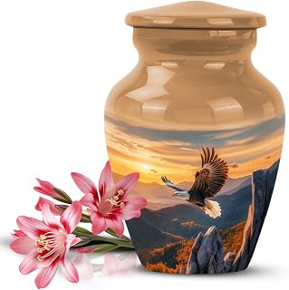 Yatskia Eagle Urn for Ashes Adult Male & Female, Mini Urns for Human Ashes Adult Man & Women, (Pack of 1, 3 Inch)