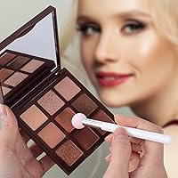 Vista 5 de PAGOW 6 aplicadores de maquillaje de esponja con asa, aplicadores de sombra de ojos de esponja, cepillo de esponja para sombra de ojos, brochas