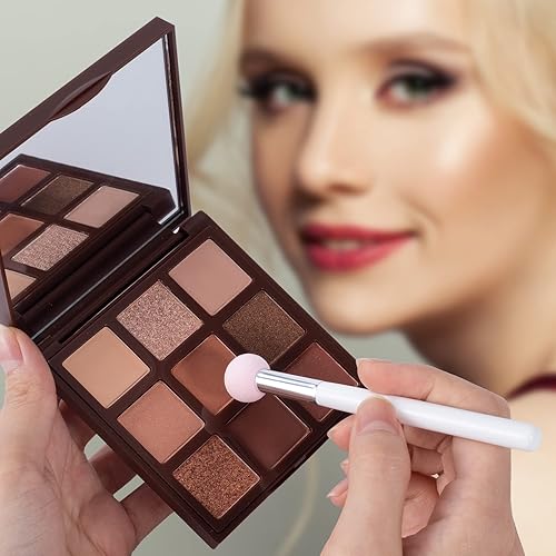 Miniatura 5 de PAGOW 6 aplicadores de maquillaje de esponja con asa, aplicadores de sombra de ojos de esponja, cepillo de esponja para sombra de ojos, brochas de