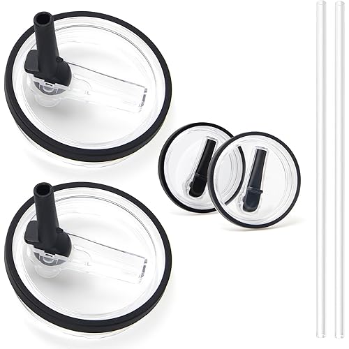 2 Pack 40 oz Tumbler Flip Straw Lid Replacement Fit for Stanley Quencher, Leak Proof for Stanley Lid Replacement Spill Proof Reusable Tumbler Cover Compatible with 40oz Stanley Cup Accessories