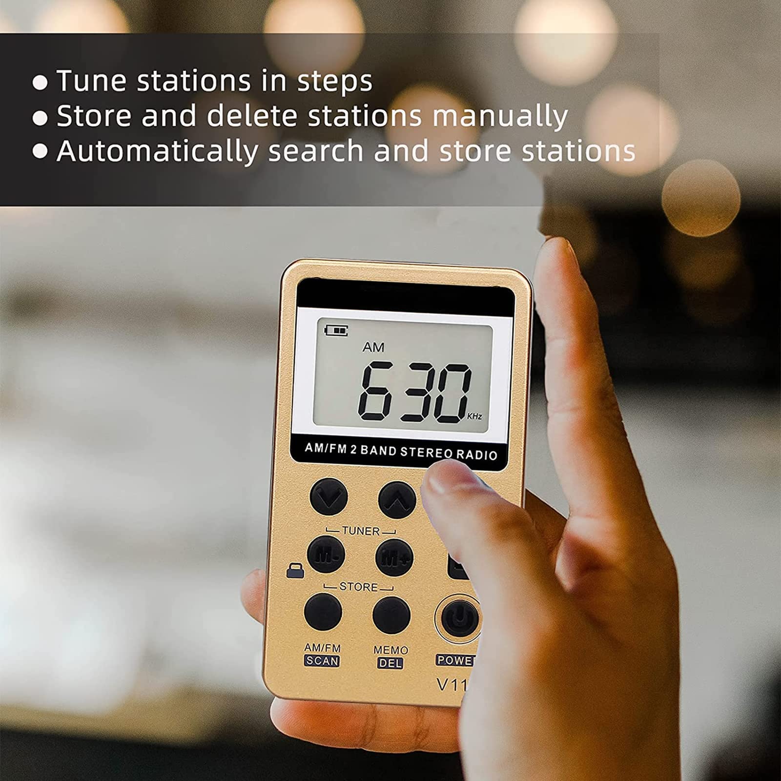 Mini Radio Portable, Petite Radio FM AM avec Écouteurs, Batterie Rechargeable de 500 mAh, Stockage de Recherche Automatique,Rouge