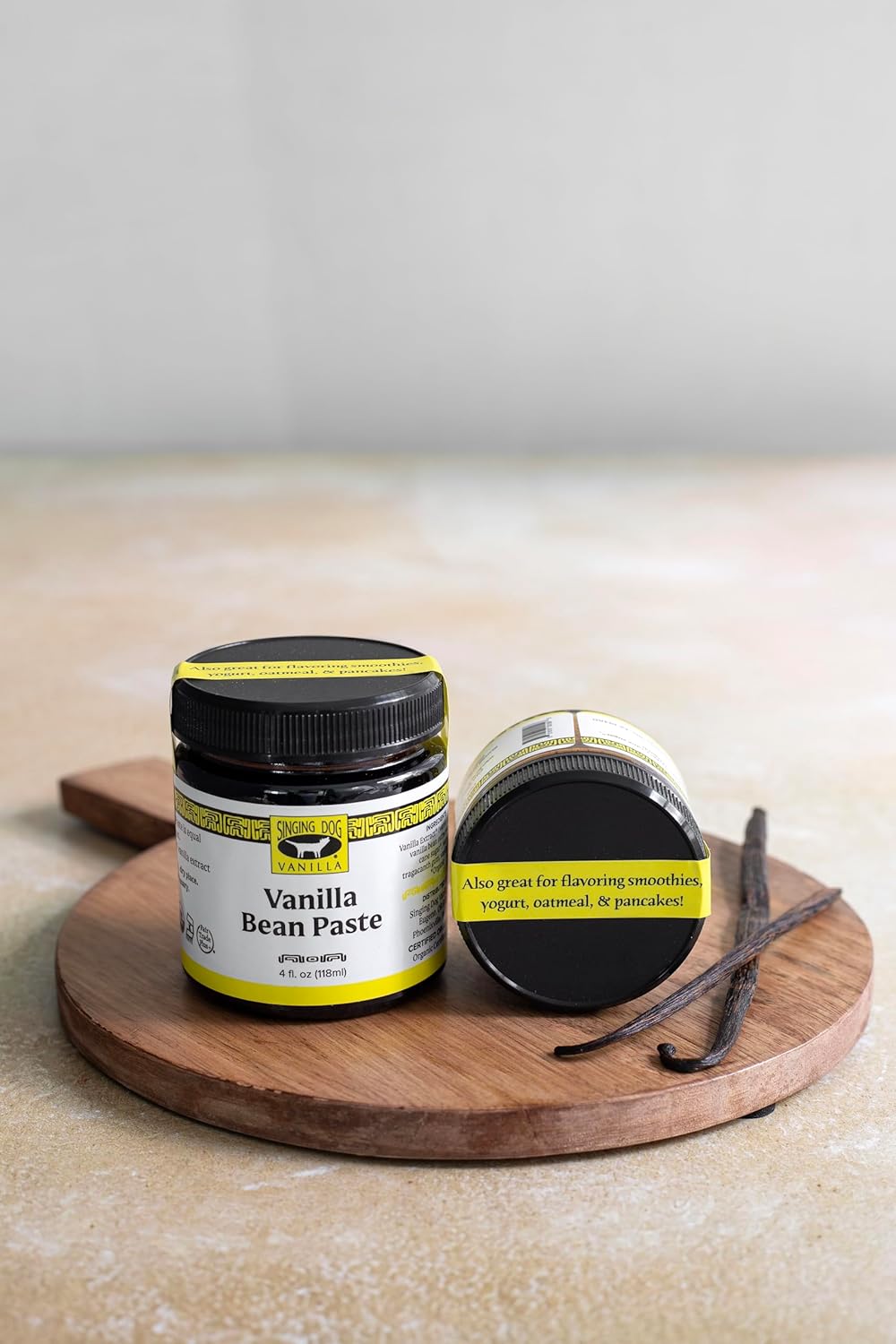 Singing Dog Vanilla: Gluten-Free Vanilla Bean Paste - 4 Fluid Ounce Jar, All-Natural, Non-GMO, Corn-Free, Kosher, Vegan, Packaged in Allergen-Free, USA Facilities, Sustainably-Sourced Vanilla Beans