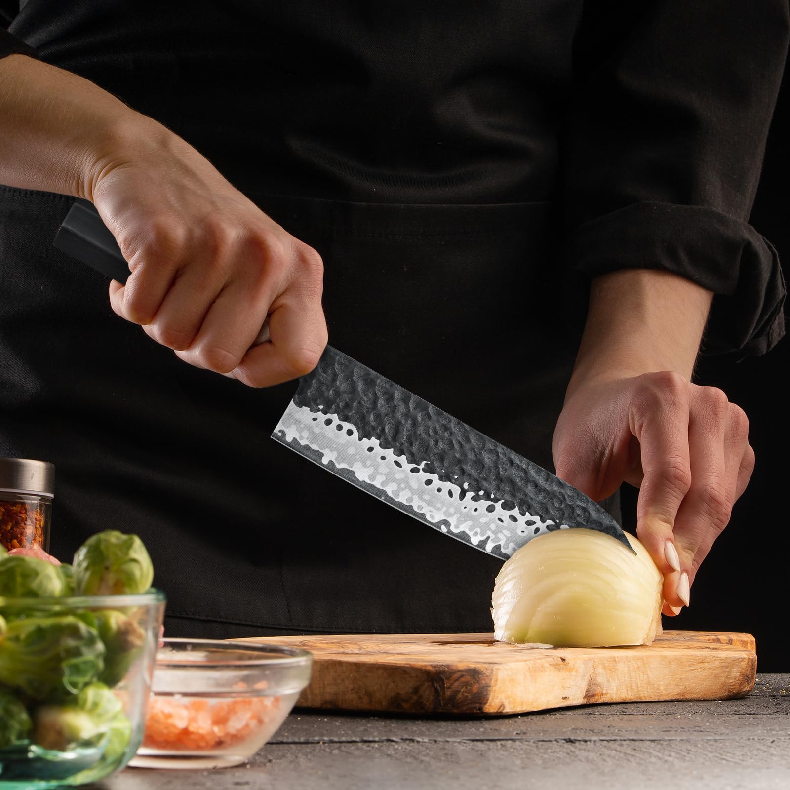 SHAN ZU Japans Koksmes 20cm, 7-Laags 9Cr18MoV Koksmes Met Hoog Koolstofgehalte, Superscherp Professioneel Gyuto-Mes