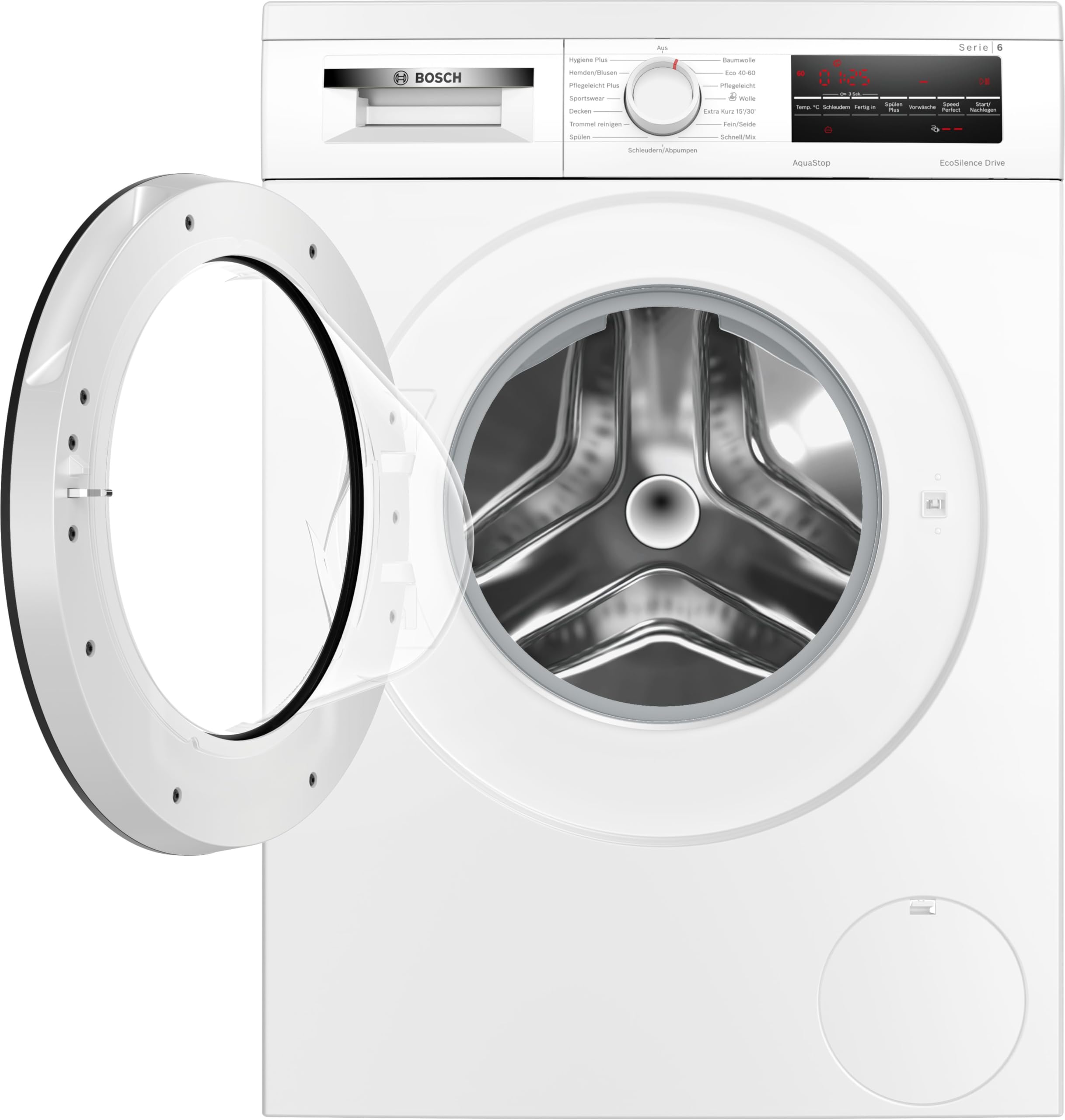 Bosch WUU28T48, Serie 6, Unterbaufähige Waschmaschine, 1-8kg, 1400 UpM, Maximale Energie- und Wasserersparnis, Speed Perfect, Extraprogramme für Sport, Dunkles und Babykleidung, Nachlegefunktion | Nachlegefunktion, Active Water Plus Mengenautomatik, Speed