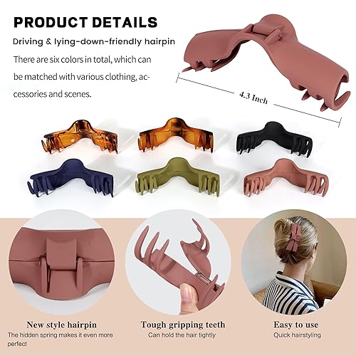 Miniatura 9 de Hold Everything Pinzas para el cabello perfectas para cabello grueso y fino, lacio, ondulado y rizado, clip fuerte antideslizante, 7 colores de