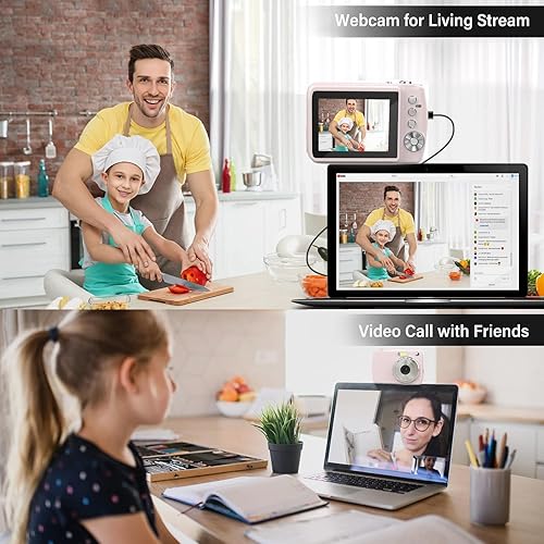 Miniatura 6 de Cámara digital para 50MP FHD 1080P, cámara digital de apuntar y disparar con zoom de 16X, antivibraciones, viajes en interiores y exteriores, cámara