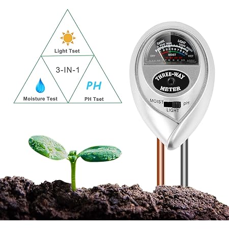 BIFY Bodentester,Boden Feuchtigkeit Meter,3 in 1 Bodentester für Feuchtigkeit/Sonnenlicht/pH-Tester für Pflanzenerde, Garten, Bauernhof, Rasen,kein Batterien erforderlich（Nur für Boden ）