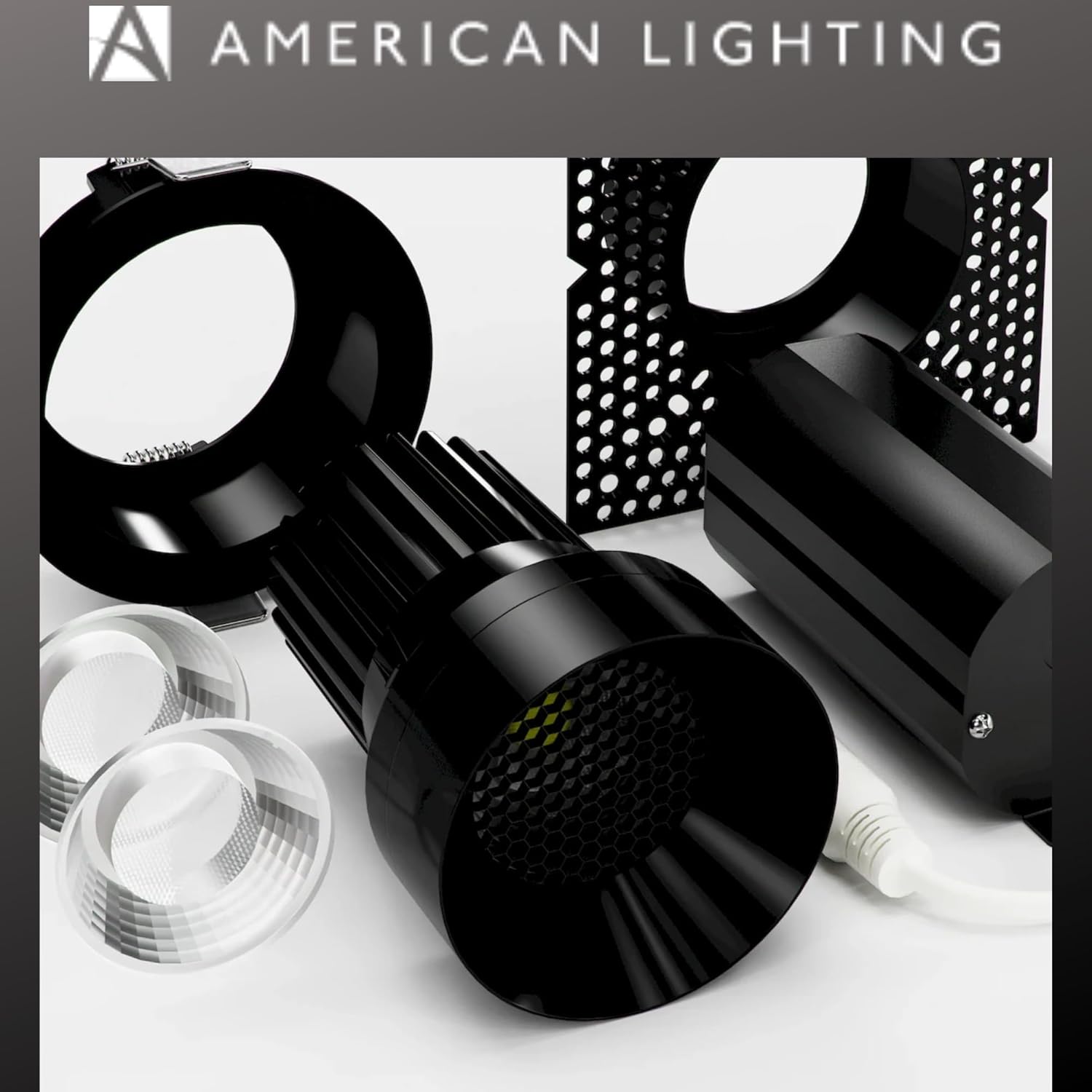 American Lighting Rhyme 3" LED Downlight, Deep Baffle Round Trim, Black Finish, 15W, 1150 Lumens, 5CCT (2700K-5000K), Dimmable, Airtight IC-Rated, ETL Listed for Wet Location