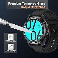 Vista 4 de Lamshaw Protector de pantalla compatible con Basznrty Smart Watch, [3 unidades] Película protectora de pantalla de vidrio templado 9H compatible