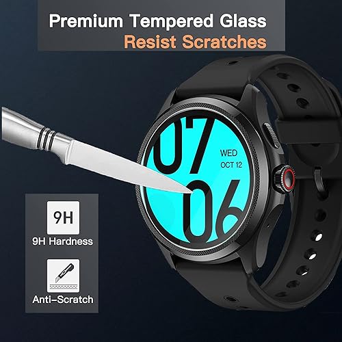 Miniatura 4 de Protector de pantalla compatible con Basznrty Smart Watch, 3 unidades Película protectora de pantalla de vidrio templado 9H compatible con Basznrty