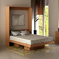 Cama De Casal Multifuncional Articulável Com 2 Prateleiras Cor: Amêndoa