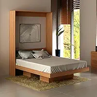 Cama De Casal Multifuncional Articulável Com 2 Prateleiras Cor: Amêndoa
