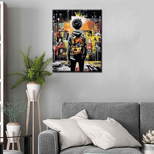 Miniatura 2 de Banksy Street Graffiti Pintura al óleo por números, 16 x 20 pulgadas, lienzo DIY pintura al óleo para niños, estudiantes, adultos, principiantes,