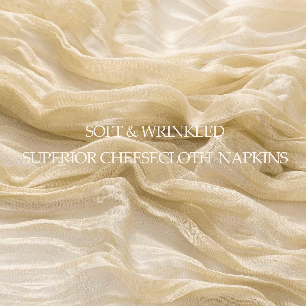 50 Pack Champagne Cheesecloth Napkins Spring Easter Cloth Napkins Set of 50 Champagne Dinner Napkins Bulk 21x21 Inches for Wedding Bridal Shower Baby Shower Parties