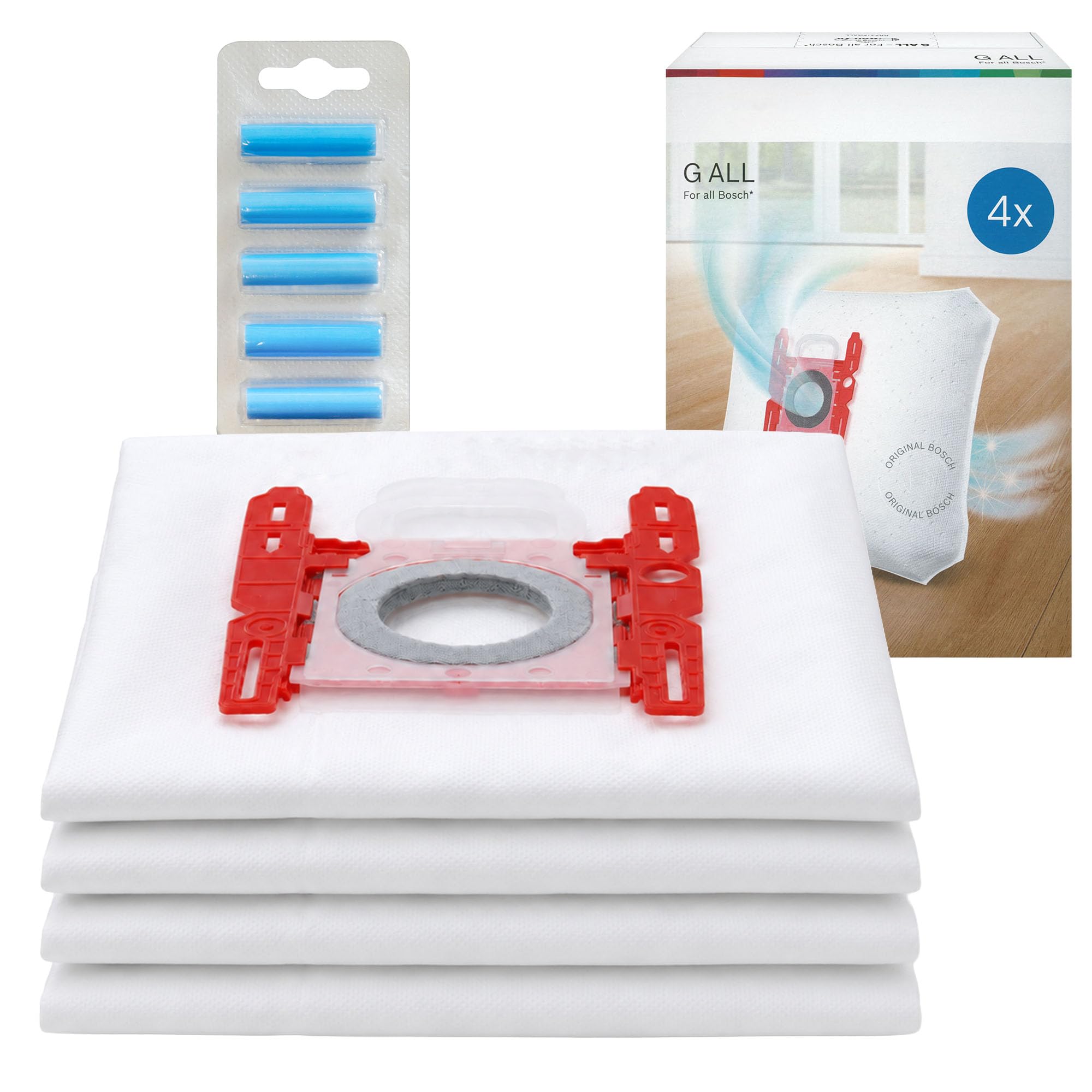 GENUINE Bosch Type G-All Dust Bags (4 Bags + 5 Freshener Sticks) for All Bosch G All BGL BGN BSGL BSG Vacuum Cleaners 5 Litre Self Sealing BBZ41FGALL 17003048 Dust B Except Canister Vacuum BSG8