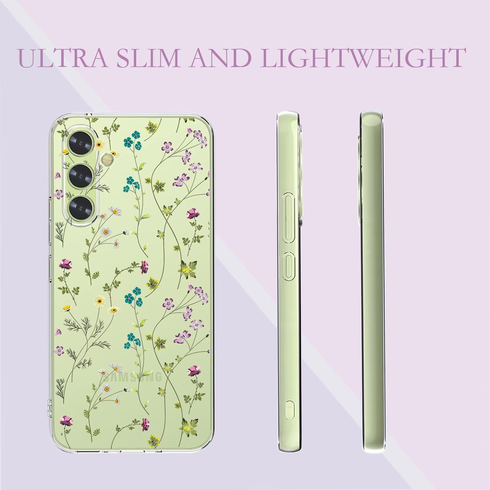 XINYEXIN Clear Cover per Xiaomi Mi 11 Lite 4G / 5G / 5G NE Motivo Fiori Floral Custodia Trasparente Antiurto Morbido TPU Bumper Case - Flower Art