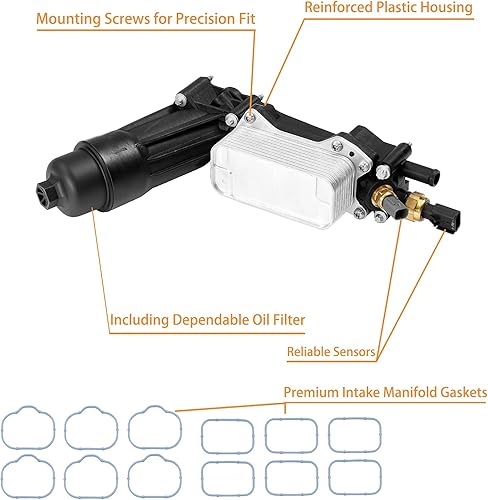Miniatura 4 de Conjunto de adaptador de carcasa del filtro de aceite del enfriador de aceite del motor  para Dodge Jeep Chrysler Ram 3.6L V6 2014-2017  Reemplaza#