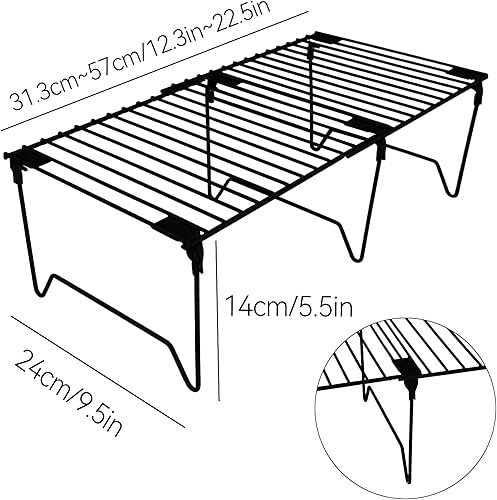 Miniatura 2 de Juego de organizador de congelador de 12 piezas, estantes organizadores de gabinete apilables, estante plegable de despensa, plato, plato,