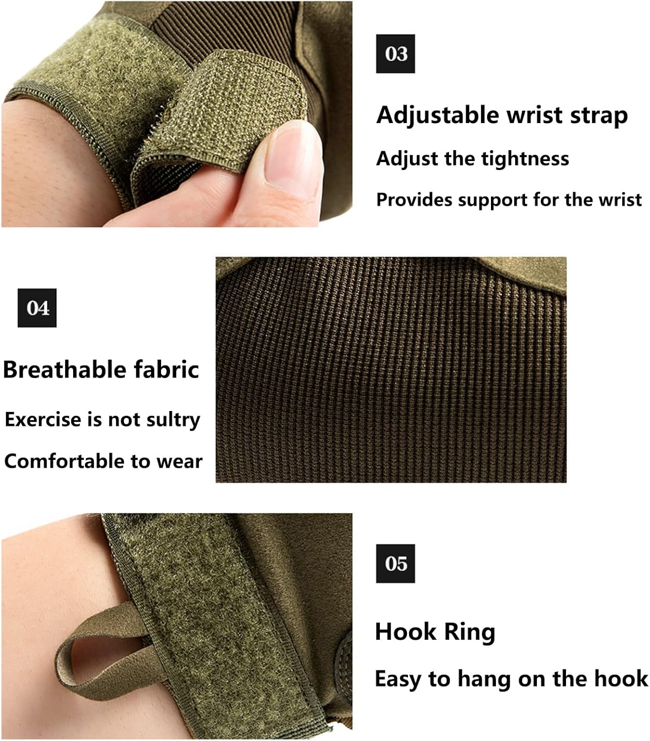 Tactical Gloves for Men, Shooting Gloves Motorcycle Gloves, Knuckle Protection Gloves Airsoft Gloves for Paintball Outdoor Sports Touchscreen(Green XL)