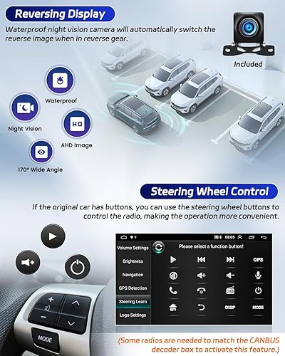 Miniatura 5 de (AC) Roinvou 2+64G Android 13 CarPlay estéreo para Kia Soul 2014-2017, radio CarPlay inalámbrica con Android Auto, pantalla táctil de 9 pulgadas en