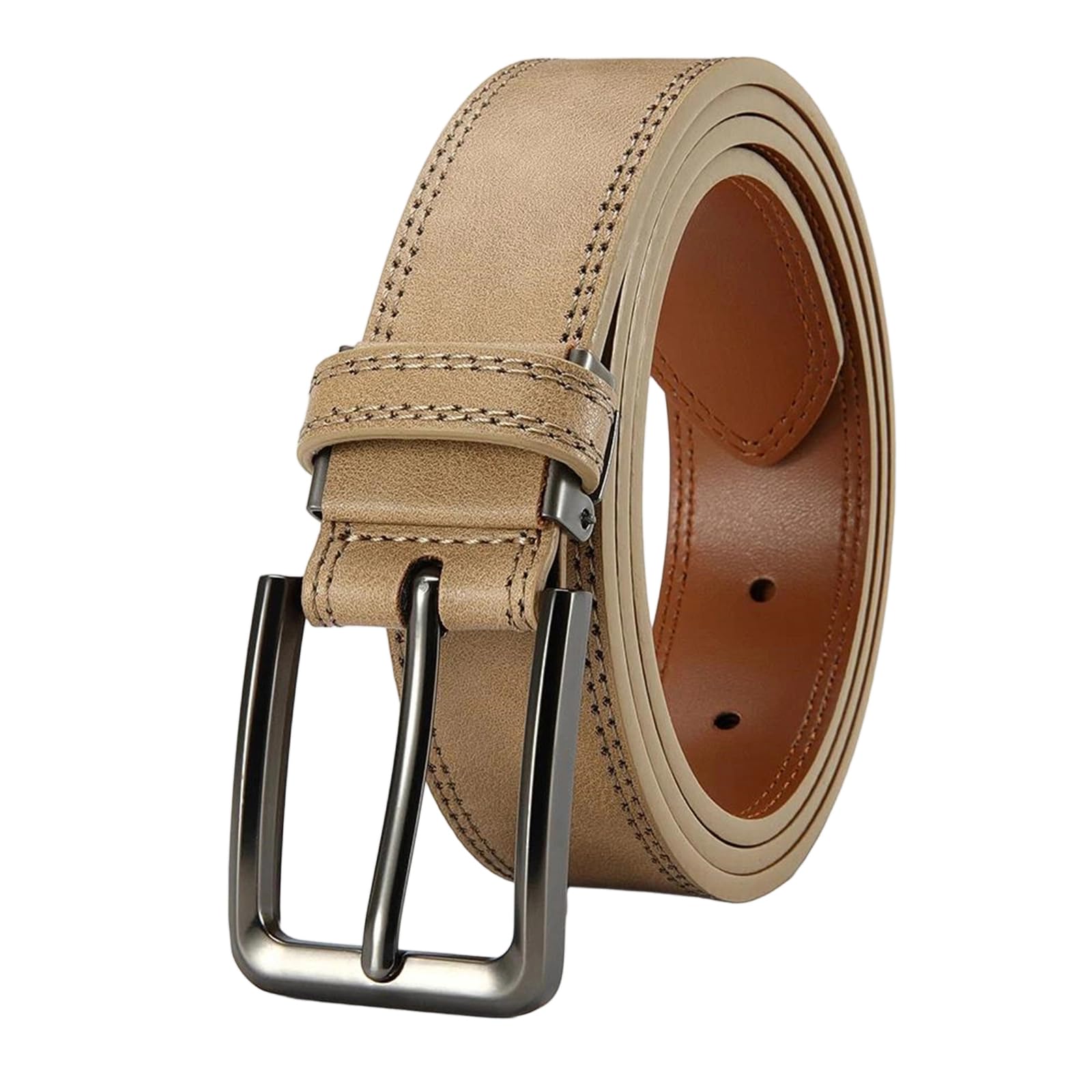 Yeuyyben Cinturón de piel sintética con hebilla automática para hombre, casual, negocios, multicolor, ajustable