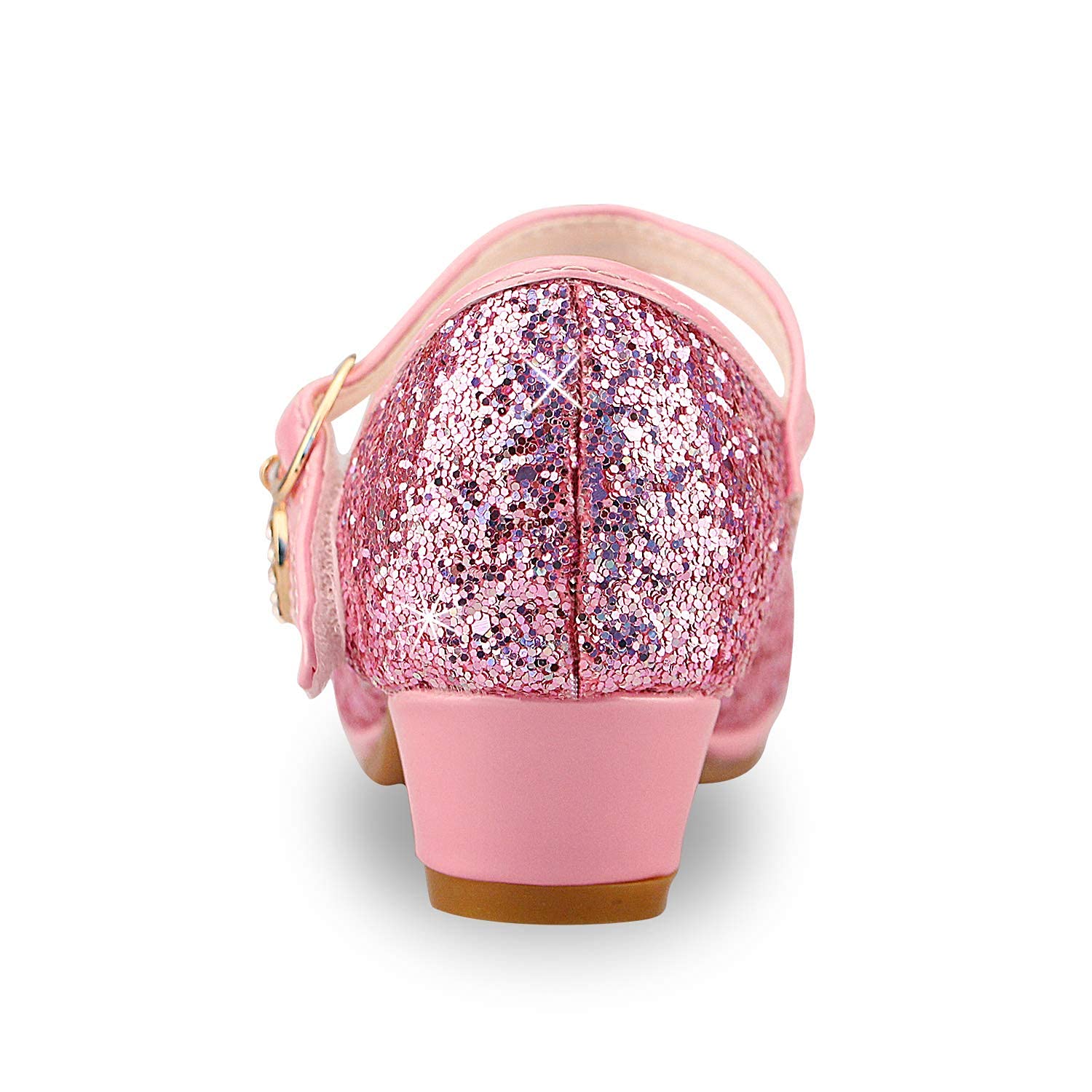 Girls Princess Shoes Sequins Sweet Bows High Heels Wedding Party Dress Shoes Dance Bright Diamond Cosplay Christmas Festival Shoes Pink Blue Purple Gold Silver — view 3